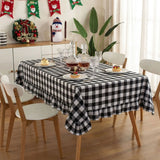 Christmas Plaid Ruffled Tablecloth Round and Rectangle Table Decoration