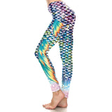 Mermaid Printed Long Sleeve Swimwear Set Surfing Swimsuit Rash Guards and Leggings