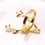 4Pcs Deer Napkin Rings Christmas Elk Head Alloy Xmas Reindeer Dining Table Decor