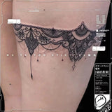 Lace Leg Garter Temporary Tattoo