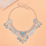 Kazakh Forehead Chain Silver Tassel Headband