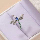 Dragonfly Rings Blue Green Cubic Zirconia