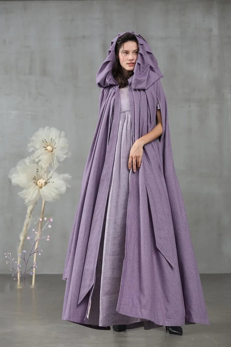 Maiden Khuzama's Hooded Medieval Cloak Cape