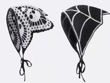 Skulls Bats Spiderwebs Halloween Crochet Headscarves Knitted Cotton Triangle Scarf