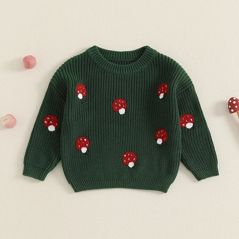 Childrens' Embroidered Mushroom Sweater
