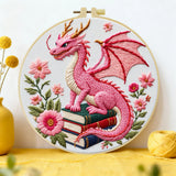 Pink Dragon DIY Embroidery Kit for Beginners