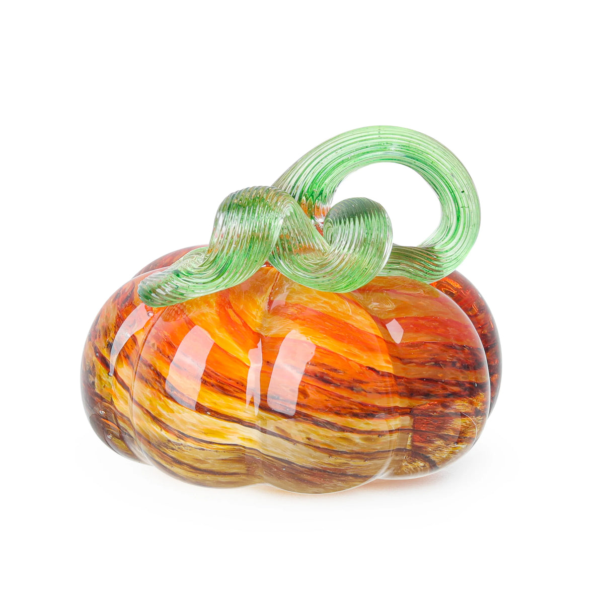 Handmade Blown Glass Pumpkin Ornament Fall & Harvest Thanksgiving Halloween Gift