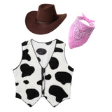 Kids Brown Suede Leather Fringed Vest  Western Cowboy Cowgirl Costumes