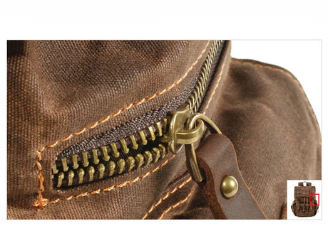Indiana's Vintage Leather Canvas Backpack