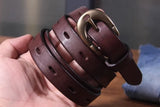 Maggy's Genuine Leather Women's Belt Pure Copper Button