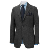 Mens British Herringbone Tweed Wool Suit Jacket