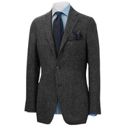 Mens British Herringbone Tweed Wool Suit Jacket