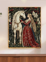 Maiden and Unicorn 40X50CM Stamped Cross Stitch DIY Kit 11CT/14CT