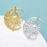 Celestial Sun and Moon Brooch