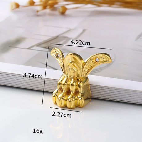 4Pcs Antique Wood Box Feet Leg Corner Protector Jewelry Gift Box Decorative Feet Metal Corner Bracket For Furniture Hardware