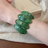 Smudged Oval Acrylic Elastic Bangles Bracelets