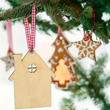 10Pcs Wooden House Cutout Ornaments DIY Wood Craft Projects