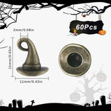 1 Box 60Pcs Witch Hat Charms Metal Antique Bronze Wizard DIY Decor Jewellery Making