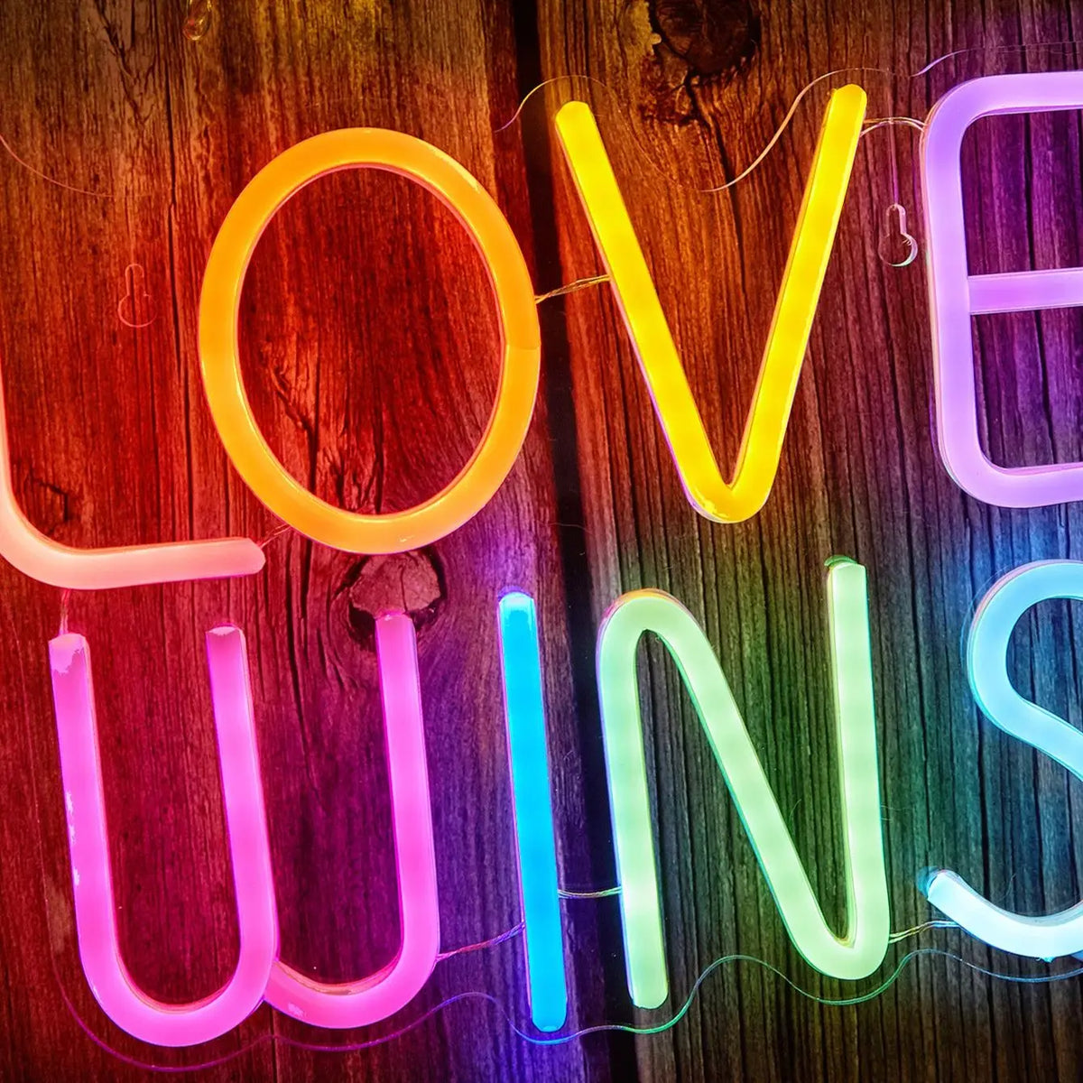 LED Neon Sign LOVE WINS USB Night Light Wall Art Decor Lamp