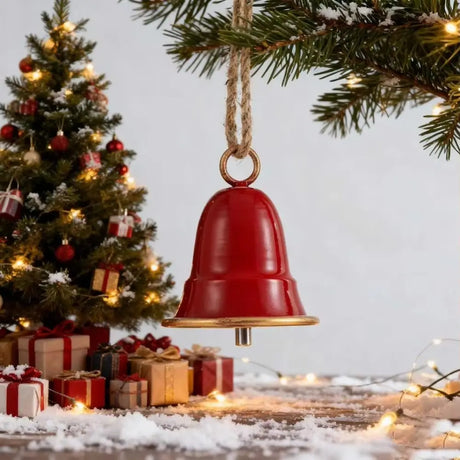 Christmas Bell Antique Style Xmas Tree Ornaments Handmade Metal Hanging Bells