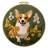 Corgi Dog DIY Embroidery Kit for Beginners
