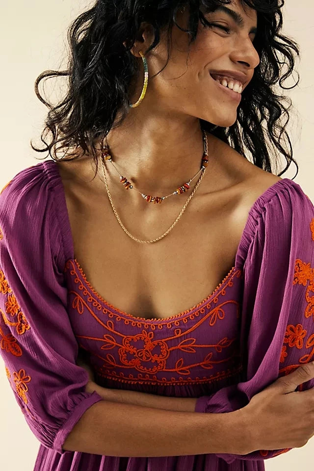 Nerissa's Boho Embroidered Dress