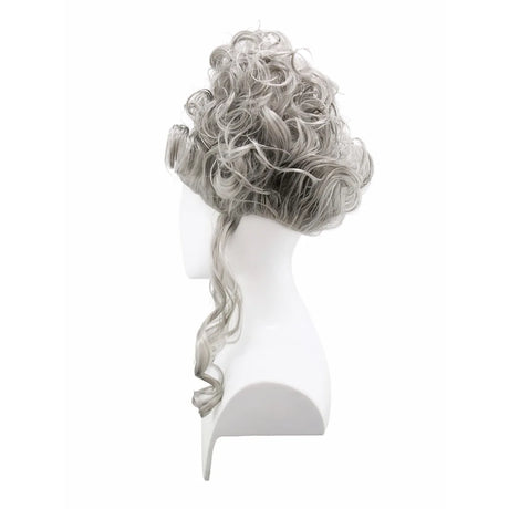 Pink Fluffy High-Top Cosplay Wig Queen's Hairstyle with Feather Flowers