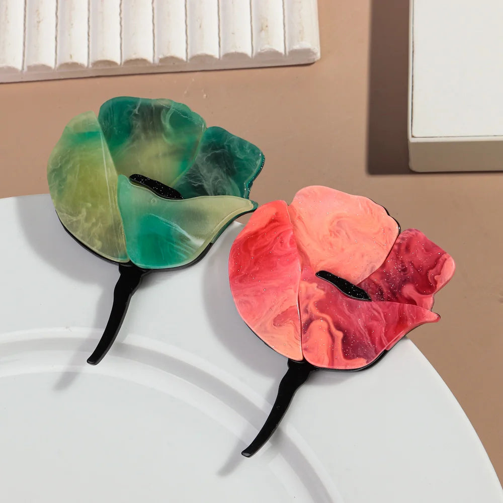 Rose Flower Acrylic Brooches