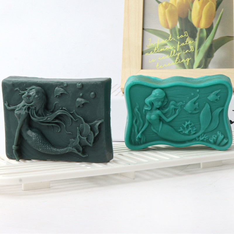 Mermaid Silicone Soap Moulds DIY Ocean Goddess Candle Resin Making Chocolate Mould
