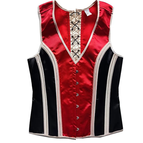 Men's Formal Boned Waistcoat Corset Vest Lace Up Burlesque Performance Stage Costume