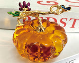 Glass Pumpkin Paperweight Halloween Home Decor Table Ornament