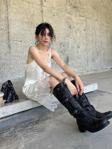 90s Lace Slip Dresses Vintage Silky Deep V-neck Dainty Punk Rock Grunge