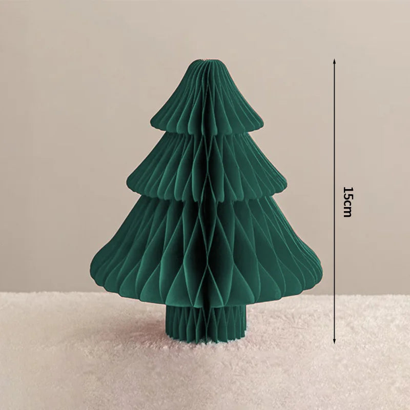 Christmas Paper Honeycomb Decorations Ball Folding Christmas Tree Table 3D Ornaments