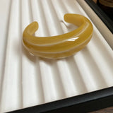 Smooth Round Acrylic Cuff Bangles Vintage Style Jelly Coloyr Smudging Wide Resin Bracelets