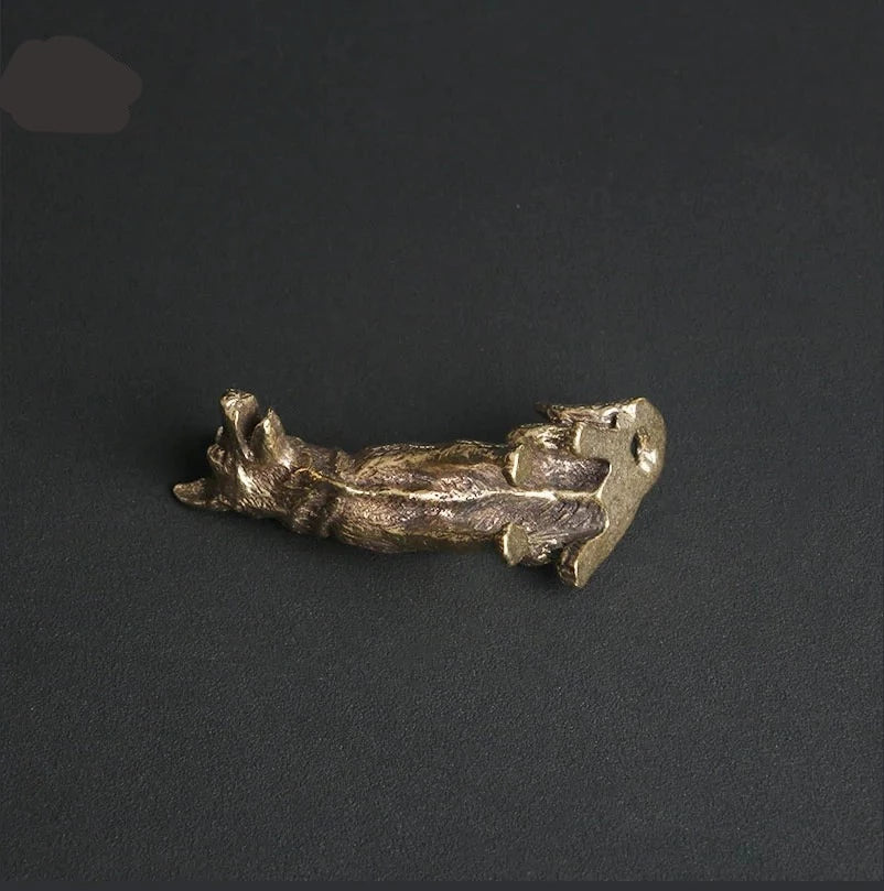 Copper Kelpie Lucky Dog Figurine Tea Pets