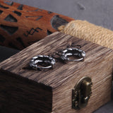 Dragon Scale Hypoallergenic Earrings for Men with Wooden Box