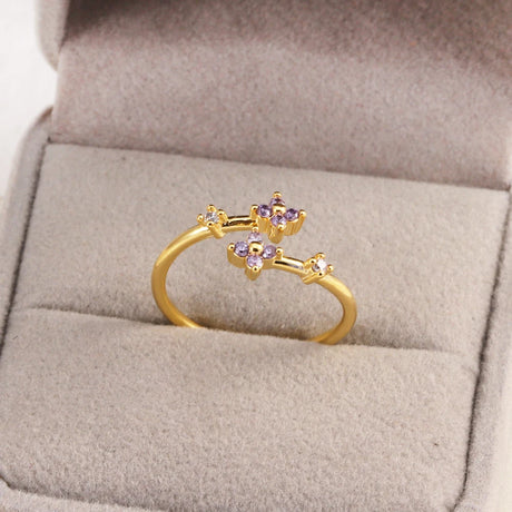 Sweet and Dainty Colourful Zircon Rings Gift Idea