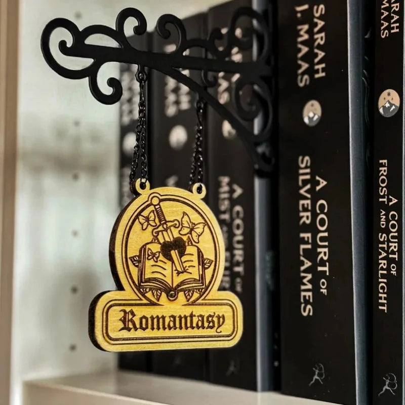 Bookshelf Decor Literary Hangable Signs Gifts for Book Lovers