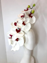 Handcrafted Large Realistic Orchid Statement Headpiece Floral Headband for Weddings Races Photoshoots