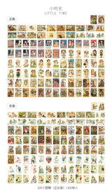 100pcs Vintage Plant Butterfly Kraft Paper Double-sided Note Cards