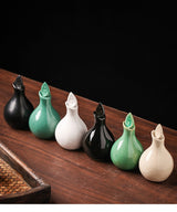 Leaf Cracked Glaze Essential Oil Pots 100ml Ceramic Aromatherapy Scented Home Decor Bottle