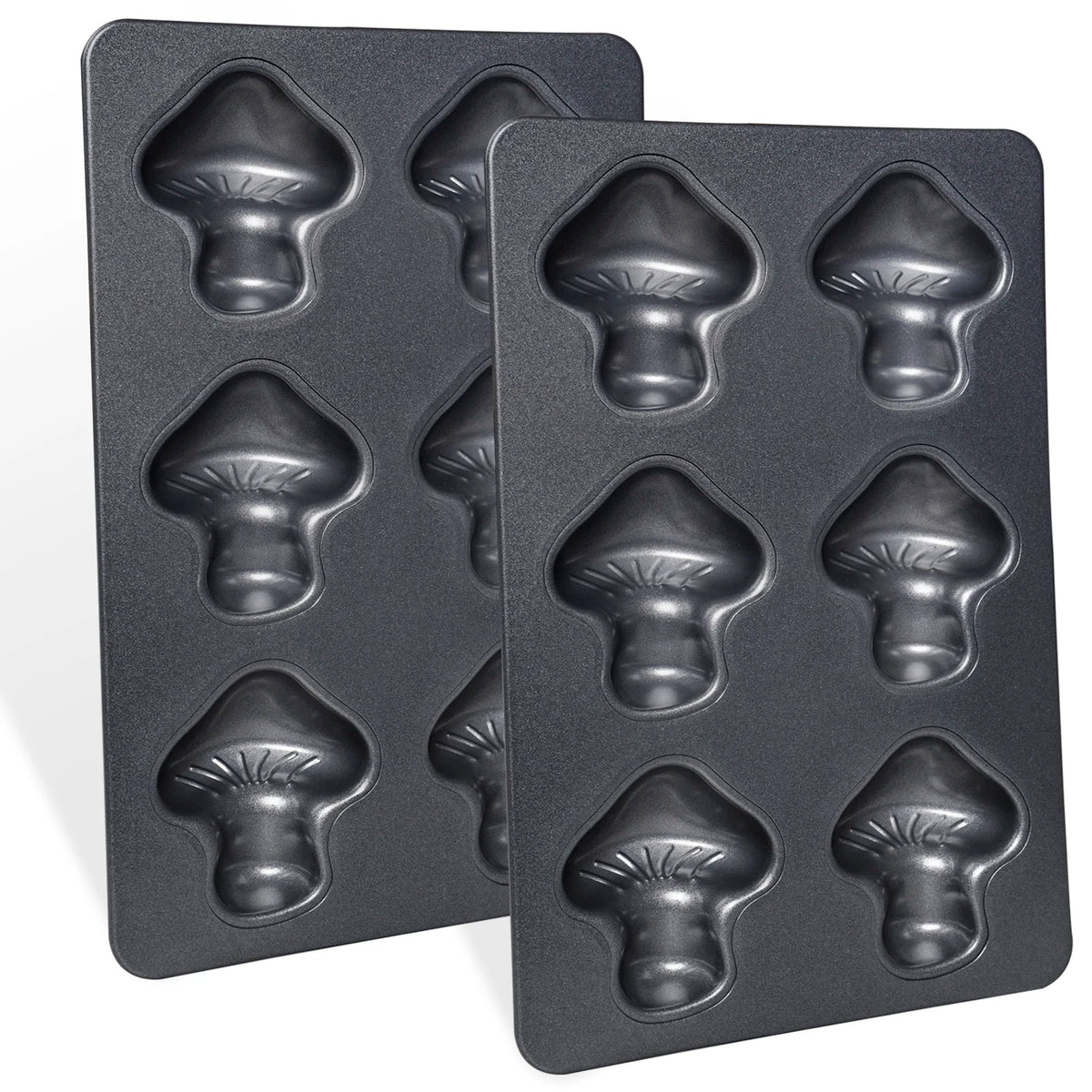 Mushroom Shape Cake Pan 6-Cavity Non-stick Heavy Carbon Steel Cookies Jelly Molds Chocolate Madeleine Pastry Molds Baking Supplies