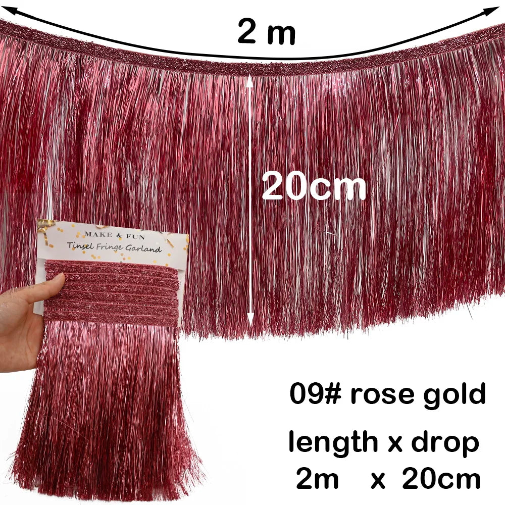 1.5m Gorgeous Fringe Tassel Banner Party Foil Garlands Wall Ceiling Decoration