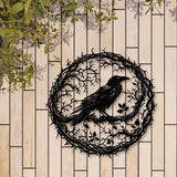 Black Bird Raven Crow Metal Wall Art Garden Decor