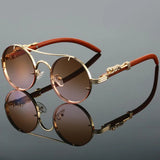 Round Retro Cape Sunglasses Double Bridge
