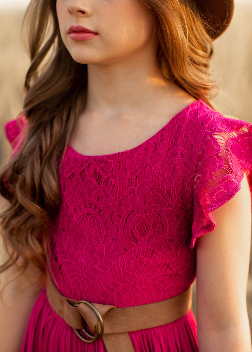 Girls Maxi Lace Chiffon Photoshoot Dresses For 3-15 Years