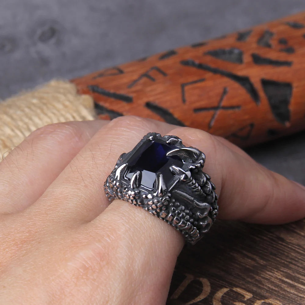 Dragon's Treasure Ring Stainless Steel with Wooden Box