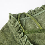 Y2k Dark Green Long Sleeved Ruffle Top Matching Skirt Goblincore