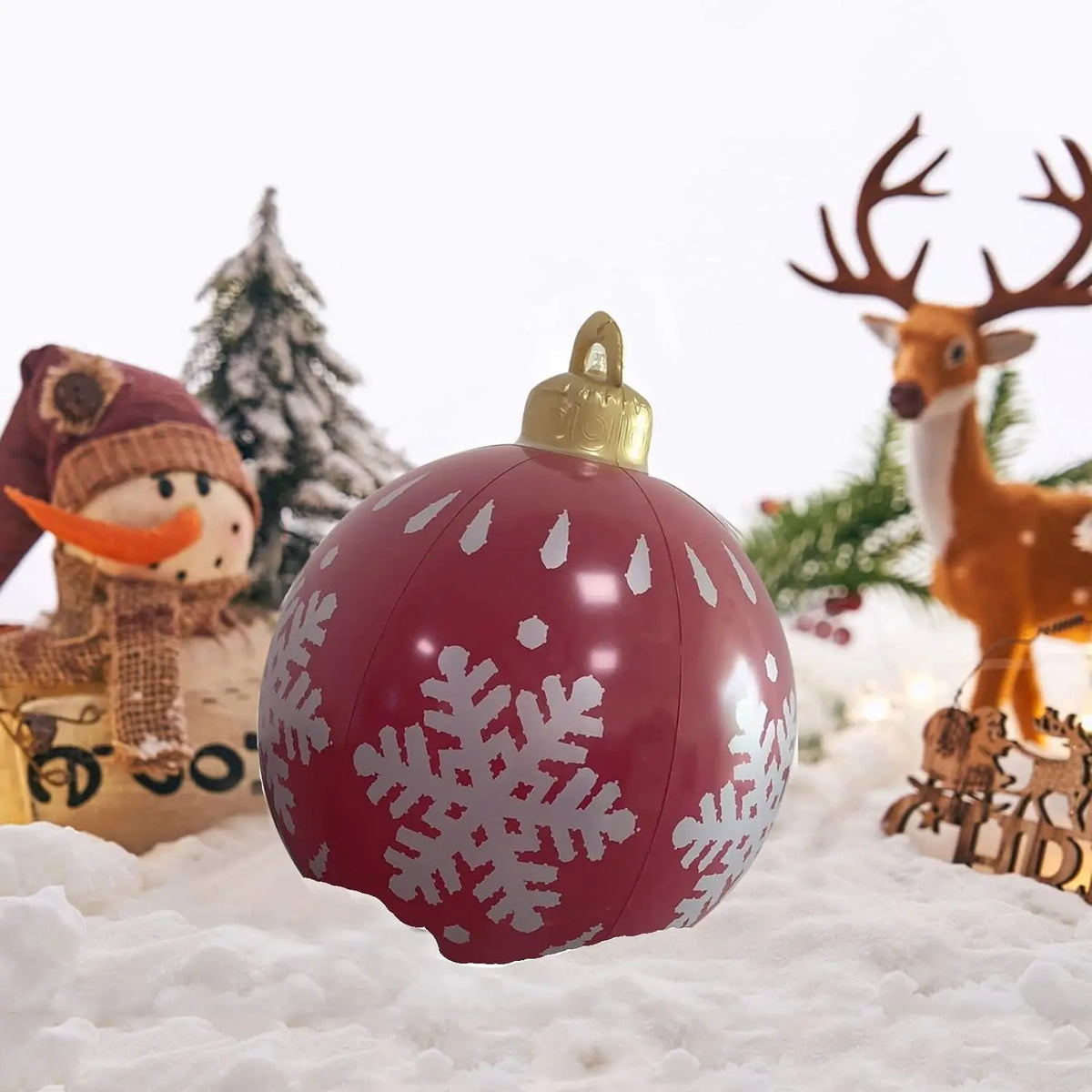 60cm Outdoor Christmas Inflatable Baubles PVC Giant Xmas Balls Decorations Toy Ball