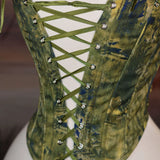 Forest Green Overbust Lace Up Front Boned Bodices With Zipper